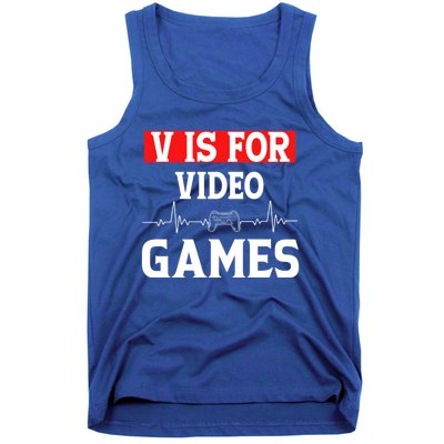 Funny V Is For Video Games Valentines Day Gamer Gift Tank Top