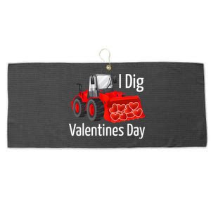 Funny Valentines Imeaningful Giftdig You Outfit Tractor Heart Gift Large Microfiber Waffle Golf Towel