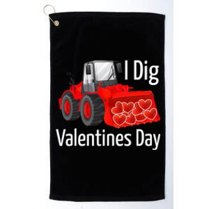 Funny Valentines Imeaningful Giftdig You Outfit Tractor Heart Gift Platinum Collection Golf Towel