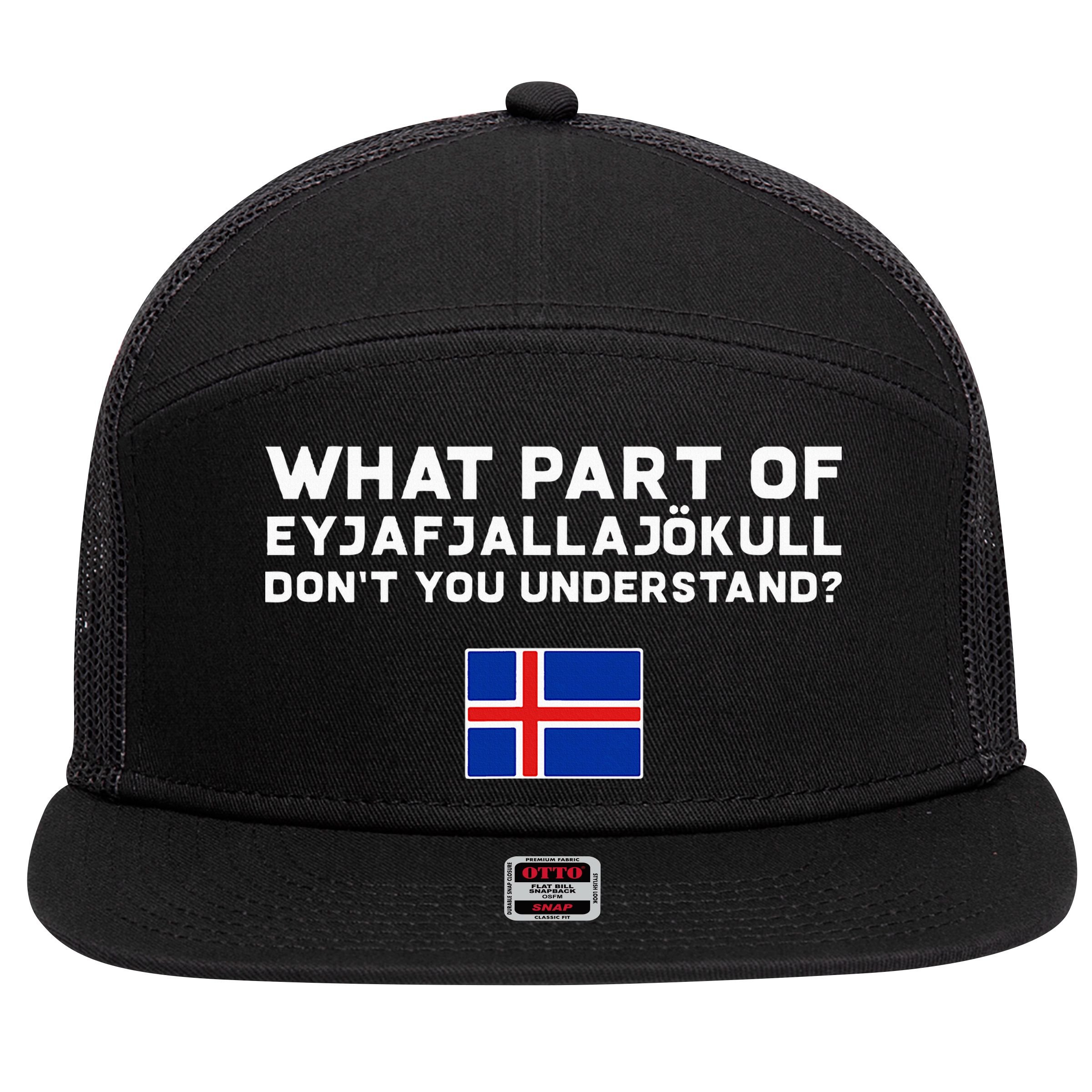 Funny Volcano Iceland 7 Panel Mesh Trucker Snapback Hat