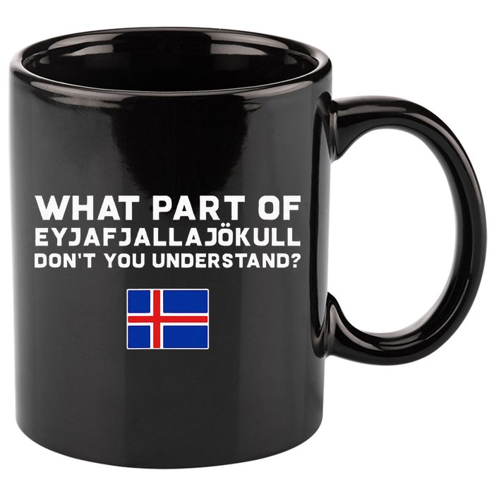 Funny Volcano Iceland 11oz C Handle Ceramic Mug