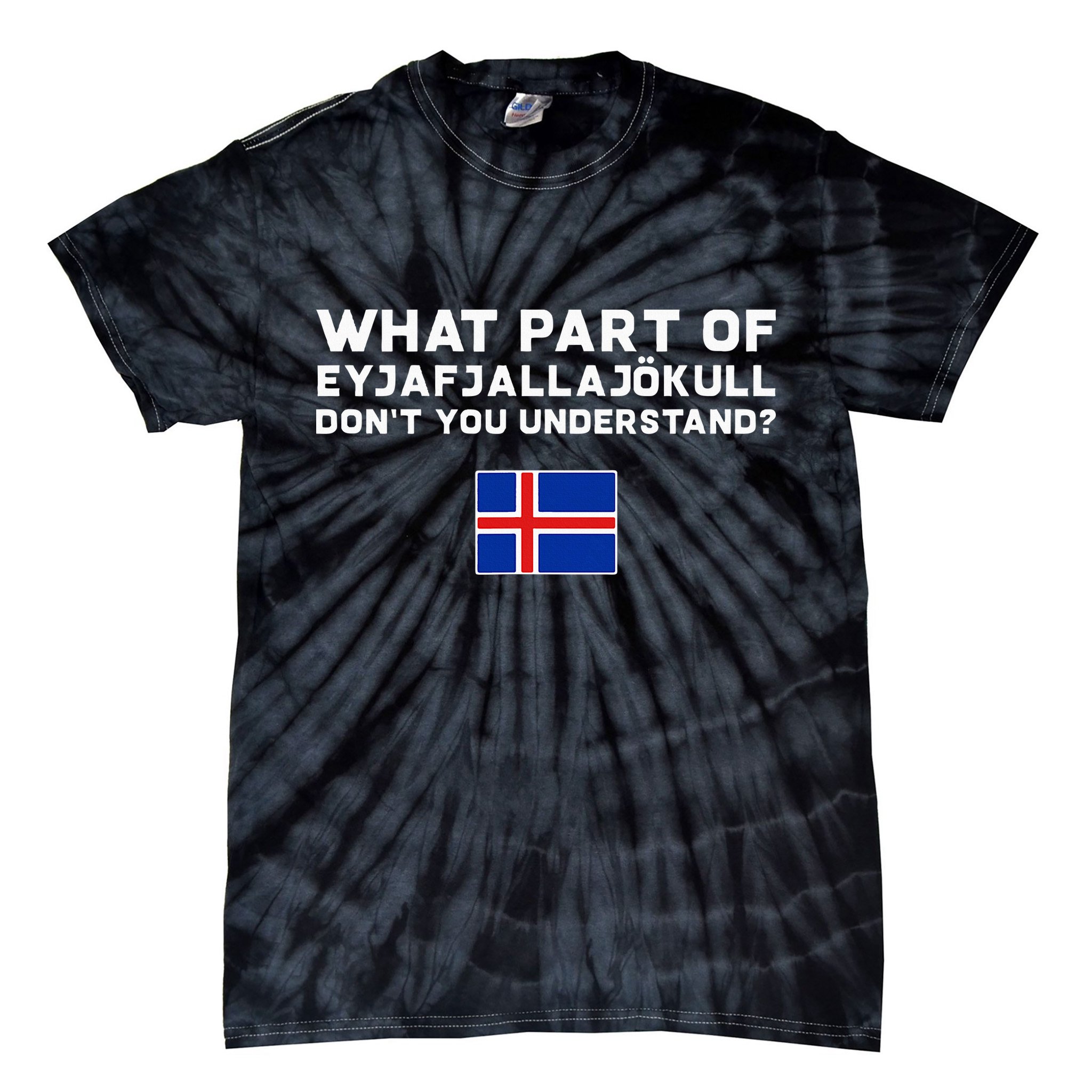 Funny Volcano Iceland Tie-Dye T-Shirt