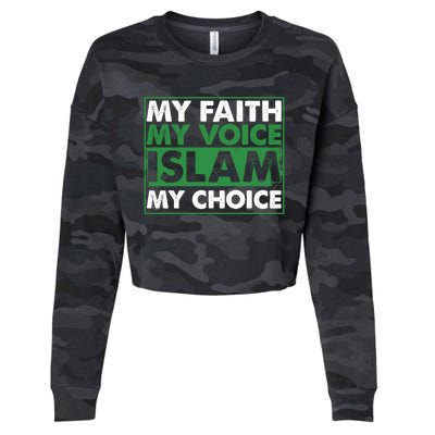 Faith Voice Islam Choice Religion Religious Islamic Gift Cute Gift Cropped Pullover Crew