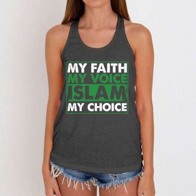 Faith Voice Islam Choice Religion Religious Islamic Gift Cute Gift Women's Knotted Racerback Tank