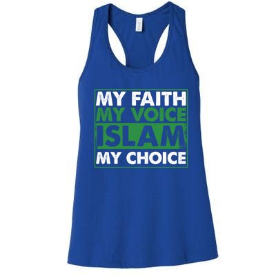 Faith Voice Islam Choice Religion Religious Islamic Gift Cute Gift Women's Racerback Tank