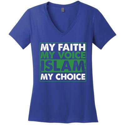 Faith Voice Islam Choice Religion Religious Islamic Gift Cute Gift Women's V-Neck T-Shirt