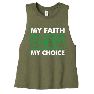 Faith Voice Islam Choice Religion Religious Islamic Gift Cute Gift Women's Racerback Cropped Tank