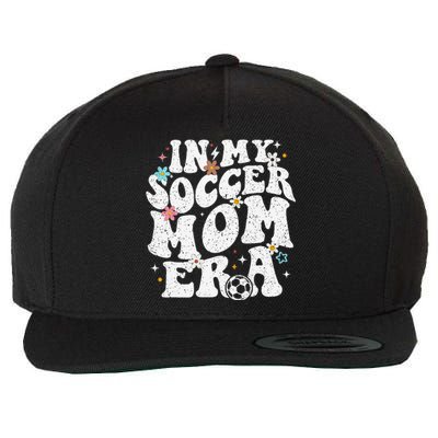 Funny Vintage In My Soccer Mom Era Football Mama Groovy Life Wool Snapback Cap