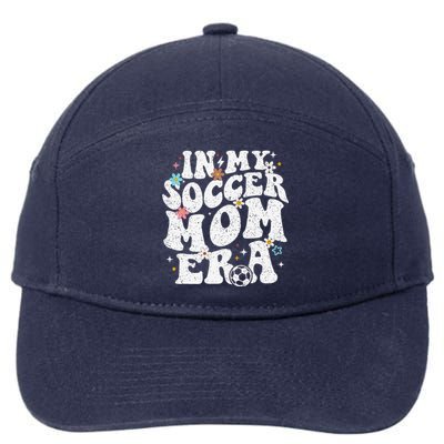 Funny Vintage In My Soccer Mom Era Football Mama Groovy Life 7-Panel Snapback Hat