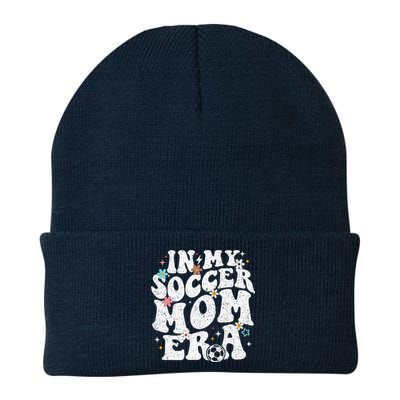 Funny Vintage In My Soccer Mom Era Football Mama Groovy Life Knit Cap Winter Beanie