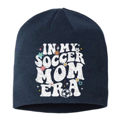 Funny Vintage In My Soccer Mom Era Football Mama Groovy Life Sustainable Beanie