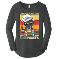 Funny Vintage I Just Baked You Some Shut The Fucupcakes Cat Women's Perfect Tri Tunic Long Sleeve Shirt