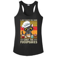 Funny Vintage I Just Baked You Some Shut The Fucupcakes Cat Ladies PosiCharge Competitor Racerback Tank