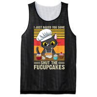 Funny Vintage I Just Baked You Some Shut The Fucupcakes Cat Mesh Reversible Basketball Jersey Tank