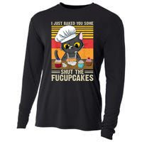 Funny Vintage I Just Baked You Some Shut The Fucupcakes Cat Cooling Performance Long Sleeve Crew