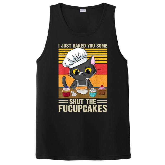 Funny Vintage I Just Baked You Some Shut The Fucupcakes Cat PosiCharge Competitor Tank