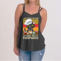 Funny Vintage I Just Baked You Some Shut The Fucupcakes Cat Women's Strappy Tank