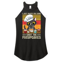 Funny Vintage I Just Baked You Some Shut The Fucupcakes Cat Women's Perfect Tri Rocker Tank