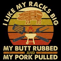 Funny Vintage I Like My Racks Big Butt Rubbed And Pork Pulled Meat Cut Lines Backpack