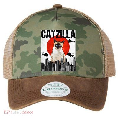 Funny Vintage Japanese Catzilla Siamese Cat Legacy Tie Dye Trucker Hat
