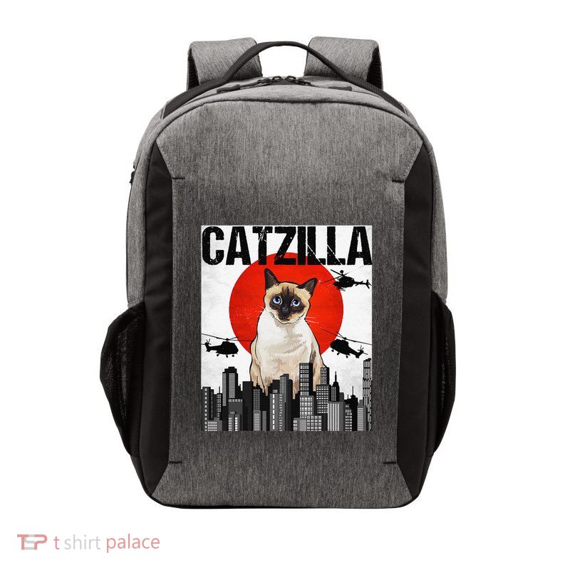 Funny Vintage Japanese Catzilla Siamese Cat Vector Backpack
