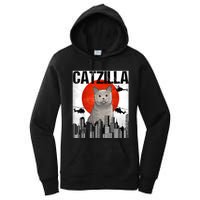 Funny Vintage Japanese Catzilla British Shorthair Cat Women's Pullover Hoodie