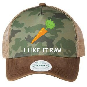 Funny Vegetable Joke I Like It Raw Carrot Vegan Raw Food Legacy Tie Dye Trucker Hat