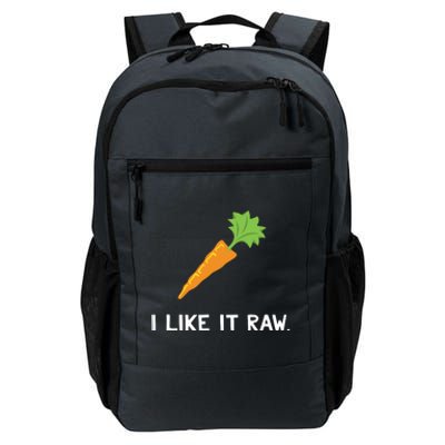 Funny Vegetable Joke I Like It Raw Carrot Vegan Raw Food Daily Commute Backpack