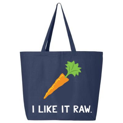 Funny Vegetable Joke I Like It Raw Carrot Vegan Raw Food 25L Jumbo Tote