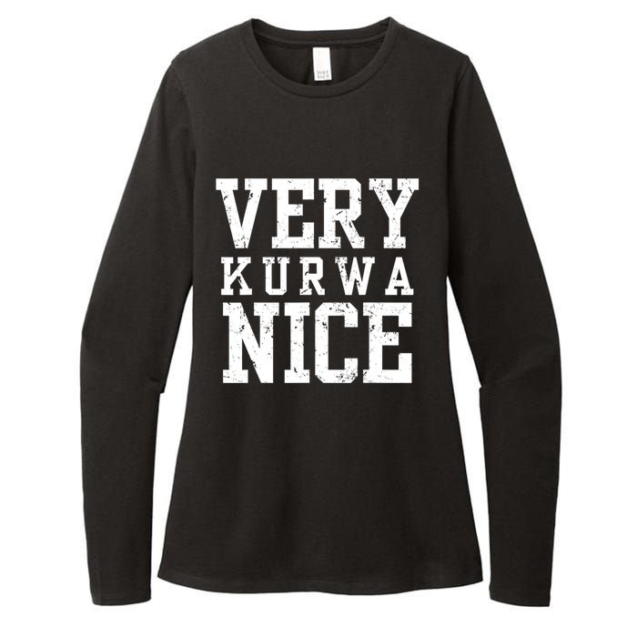 Funny Very Kurwa Nice Poland Polska Very Nice Fathers Day Womens CVC Long Sleeve Shirt