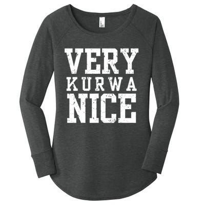 Funny Very Kurwa Nice Poland Polska Very Nice Fathers Day Women's Perfect Tri Tunic Long Sleeve Shirt