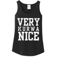 Funny Very Kurwa Nice Poland Polska Very Nice Fathers Day Ladies Essential Tank