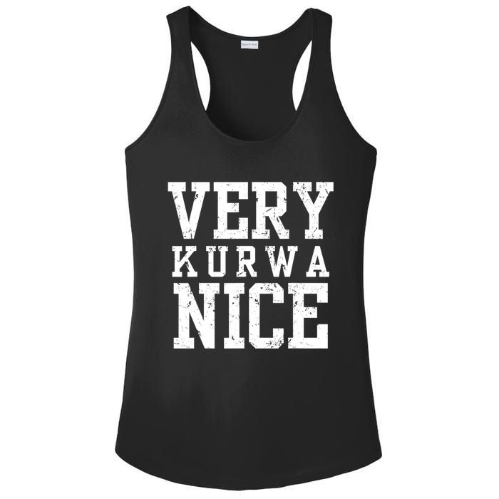 Funny Very Kurwa Nice Poland Polska Very Nice Fathers Day Ladies PosiCharge Competitor Racerback Tank