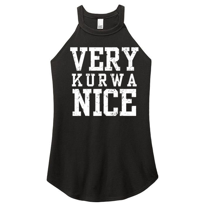 Funny Very Kurwa Nice Poland Polska Very Nice Fathers Day Women's Perfect Tri Rocker Tank