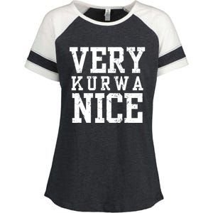 Funny Very Kurwa Nice Poland Polska Very Nice Fathers Day Enza Ladies Jersey Colorblock Tee