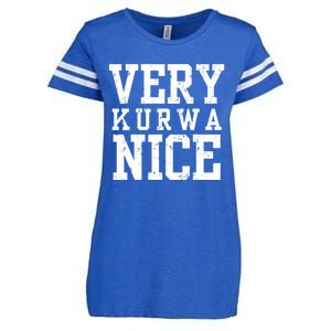 Funny Very Kurwa Nice Poland Polska Very Nice Fathers Day Enza Ladies Jersey Football T-Shirt