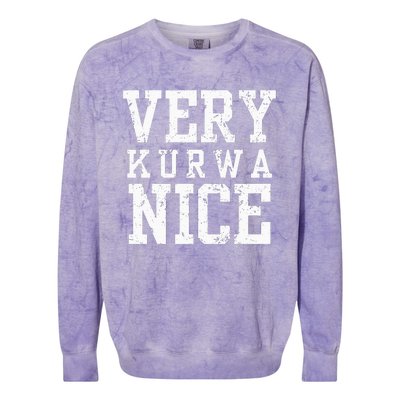 Funny Very Kurwa Nice Polish English Sarcasm Colorblast Crewneck Sweatshirt