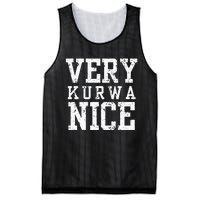 Funny Very Kurwa Nice Polish English Sarcasm Mesh Reversible Basketball Jersey Tank