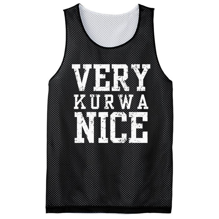 Funny Very Kurwa Nice Polish English Sarcasm Mesh Reversible Basketball Jersey Tank