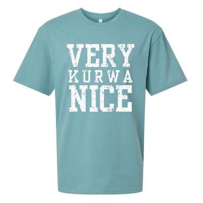 Funny Very Kurwa Nice Polish English Sarcasm Sueded Cloud Jersey T-Shirt