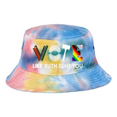 Funny Vote Like Ruth Sent You Gavel Feminists Lgbt Pride Tie Dye Newport Bucket Hat