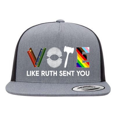 Funny Vote Like Ruth Sent You Gavel Feminists Lgbt Pride Flat Bill Trucker Hat