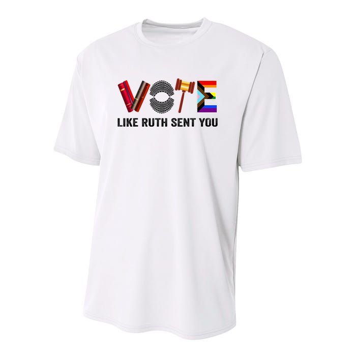 Funny Vote Like Ruth Sent You Gavel Feminists Lgbt Pride Design Gift Youth Performance Sprint T-Shirt