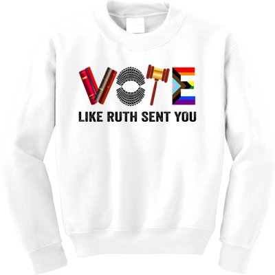 Funny Vote Like Ruth Sent You Gavel Feminists Lgbt Pride Design Gift Kids Sweatshirt