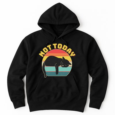 Funny Vintage Lazy Sleepy Not Today Cat Hoodie