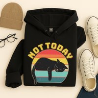 Funny Vintage Lazy Sleepy Not Today Cat Hoodie