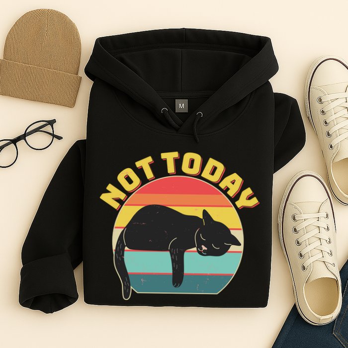 Funny Vintage Lazy Sleepy Not Today Cat Hoodie