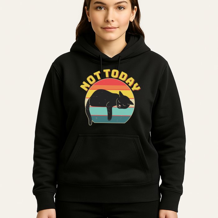 Funny Vintage Lazy Sleepy Not Today Cat Hoodie
