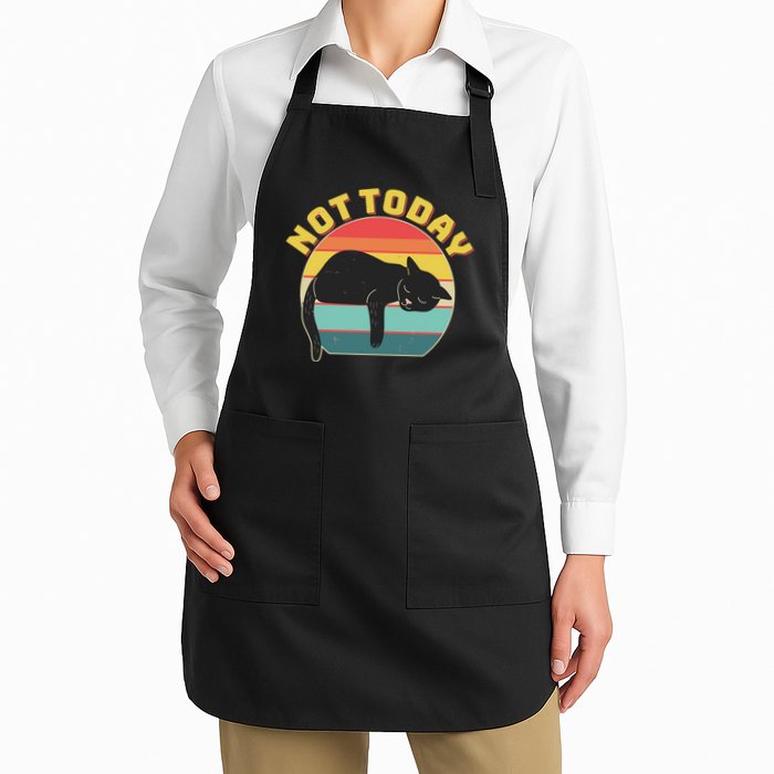 Funny Vintage Lazy Sleepy Not Today Cat Apron