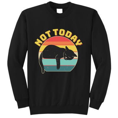 Funny Vintage Lazy Sleepy Not Today Cat Sweatshirt